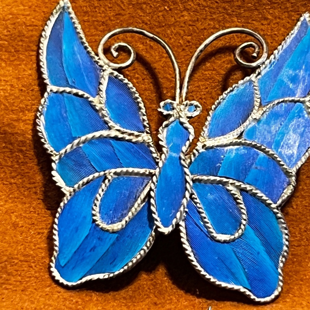 King Fisher Butterfly Brooch Antique.